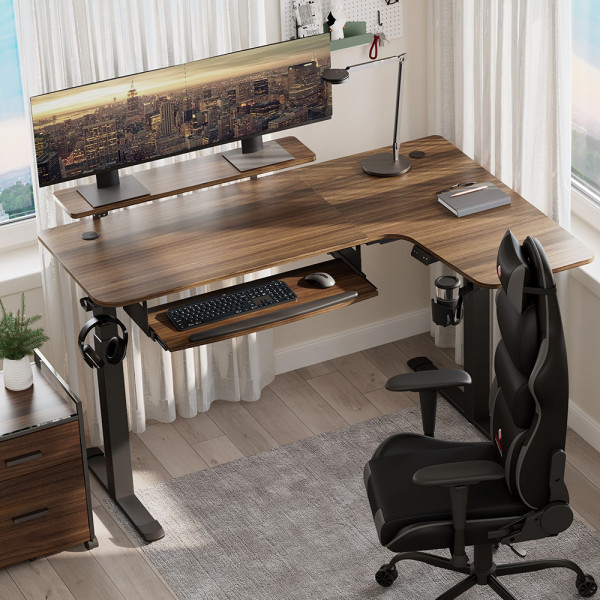 Eureka Ergonomic EGD-L60 Standing Desk Walnut 60'', Right  